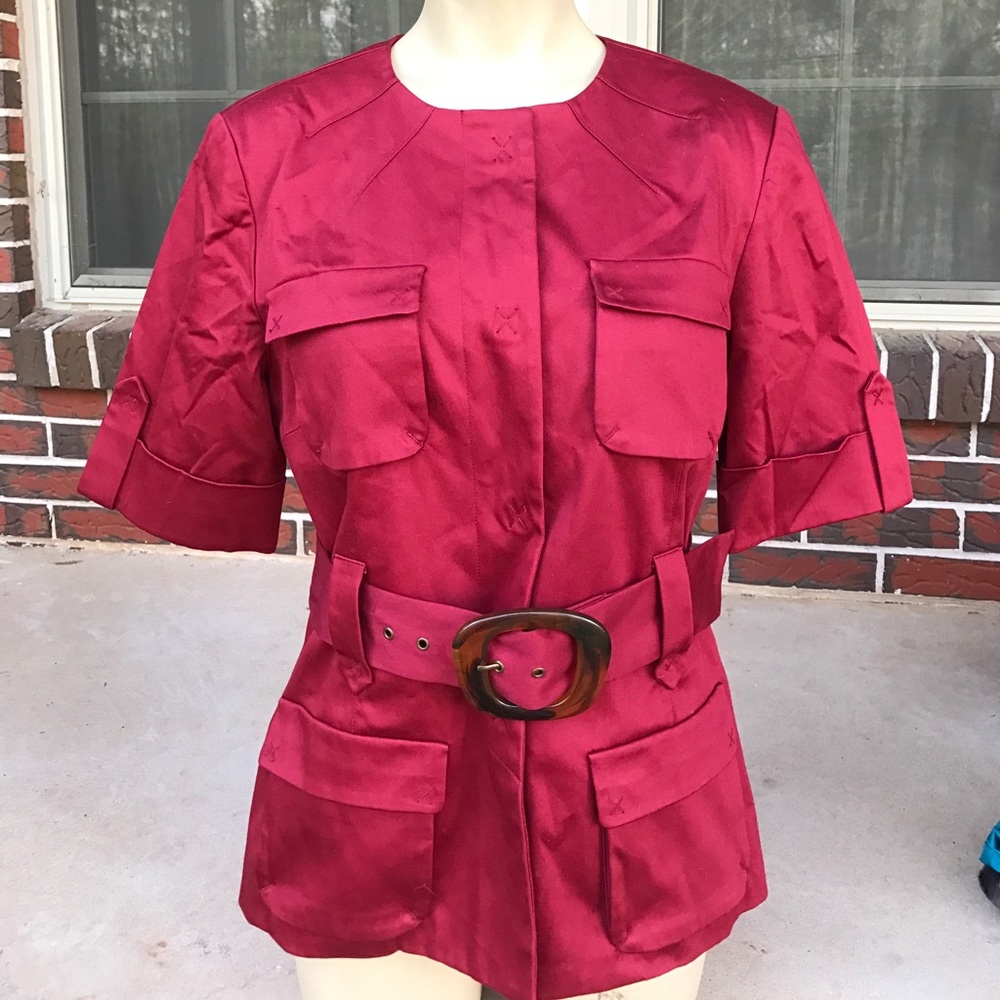 Worthington stretch 10 crimson red work blouse